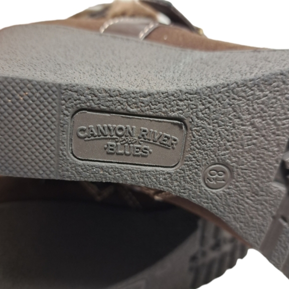 Canyon River Blues Suede Fur Lined Knee High Winter Women's Brown Boots 8 1/2 - Picture 13 of 16